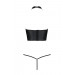 Комплект белья с открытой грудью Passion GENEVIA SET WITH OPEN BRA S/M black, корсет, стринги