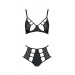 Комплект белья Passion TASMINA SET XXL/XXXL black, лиф, высокие трусики с корсетом сзади