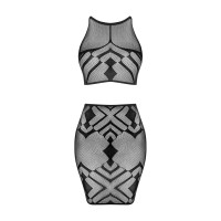 Эротичный полупрозрачный комплект Obsessive K101 top & skirt S/M/L, топ, юбка