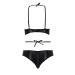 Комплект белья NAVEL SET black XXL/XXXL - Passion Exclusive: трусики и лиф с элементами под латекс