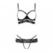 Комплект белья SARIA SET OpenBra black L/XL - Passion Exclusive: стрэпы: откртый лиф, стринги