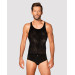 Чоловіча напівпрозора майка-борцовка з візерунком Obsessive T103 tank top S/M/L, чорна