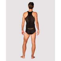 Чоловіча напівпрозора майка-борцовка з візерунком Obsessive T103 tank top S/M/L, чорна