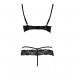 Комплект білизни NORTH SET black S/M - Passion Exclusive: ліф и трусики з елементами під латекс