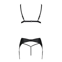 Комплект з екошкіри Passion Miley Set black XXL/XXXL: трусики, бюстгальтер, пояс для панчіх Комплект з екошкіри Passion Miley Set black XXL/XXXL: трусики, бюстгальтер, пояс для панчіх
