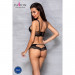 Комплект з еко-шкіри та мережива Loona Set black L/XL - Passion, бра і трусики