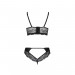 Комплект з еко-шкіри та мережива Loona Set black L/XL - Passion, бра і трусики
