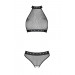 Белье с открытым доступом Passion MOONLIGHT SET XXL/XXXL black, топ, стринги