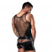 Комплект білизни Passion 016 SET black XXL/XXXL, шортики під латекс і напівпрозора маєчка