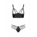 Комплект з екошкіри Passion Malwia Bikini 6XL/7XL black, з люверсами та ремінцями, бра, трусики