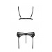 Комплект белья Passion NESSY SET L/XL black, бюстгальтер, пояс для чулок, стринги