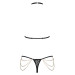 Комплект с цепочками Obsessive Pantheria 2-pcs set black L/XL, бюстгальтер, трусики