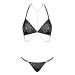 Комплект с цепочками Obsessive Pantheria 2-pcs set black L/XL, бюстгальтер, трусики