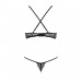 Комплект білизни QUENTRIS BIKINI black L/XL - Passion Exclusive, стрінги і напіввідкритий ліф