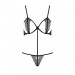 Комплект білизни QUENTRIS BIKINI black XXL/XXXL - Passion Exclusive, стрінги і напіввідкритий ліф