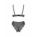 Комплект білизни Passion Amberly Set 4XL/5XL black, ліф, трусики бразиліана, люрексова нитка