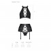 Комплект з еко-шкіри з імітацією шнурівки Nancy Set black XXL/XXXL - Passion топ, трусики та пояс дл