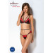 Комплект белья Passion PEONIA SET XXL/XXXL red, бра, трусики