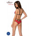 Комплект белья Passion PEONIA SET XXL/XXXL red, бра, трусики