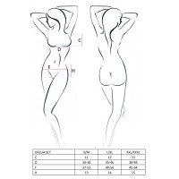 Комплект білизни OFELIA SET OpenBra white L/XL - Passion: стрінги, відкритий ліф, широкий пояс
