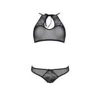 Комплект: бра, трусики з ажурним декором та відкритим кроком Ursula Set black S/M — Passion Комплект: бра, трусики з ажурним декором та відкритим кроком Ursula Set black S/M — Passion