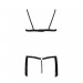 Комплект білизни KASSANDRA SET OpenBra black XXL/3XL - Passion Exclusive: ліф з бахроми, трусики-спі