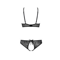 Комплект: бра, трусики з ажурним декором та відкритим кроком Ursula Set black XXL/XXXL — Passion Комплект: бра, трусики з ажурним декором та відкритим кроком Ursula Set black XXL/XXXL — Passion