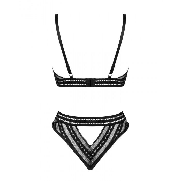 Комплект білизни Obsessive Natilya 2-pcs set M/L, black, бюстгальтер, трусики