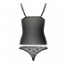 Комплект белья MELISSA SET black S/M - Passion: лиф-сорочка со шнуровкой и трусики