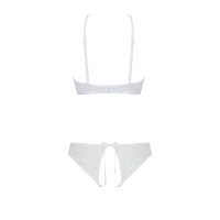 Комплект: бра, трусики з ажурним декором та відкритим кроком Ursula Set white S/M — Passion Комплект: бра, трусики з ажурним декором та відкритим кроком Ursula Set white S/M — Passion