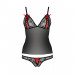Комплект білизни MELISSA SET black XXL/XXXL - Passion: ліф-сорочка зі шнурівкою і трусики