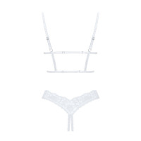 Эротический комплект Obsessive Heavenlly 2-pcs cupless set XL/2XL, открытая грудь, с доступом