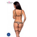 Эротический комплект нижнего белья Passion GABI SET L/XL beige, трусики с гартерами