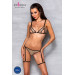 Эротический комплект нижнего белья Passion GABI SET L/XL beige, трусики с гартерами