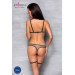 Эротический комплект нижнего белья Passion GABI SET S/M beige, трусики с гартерами