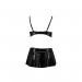 Комплект білизни під латекс DEBY SET black XXL/XXXL - Passion: ліф, міні-спідничка, стрінги