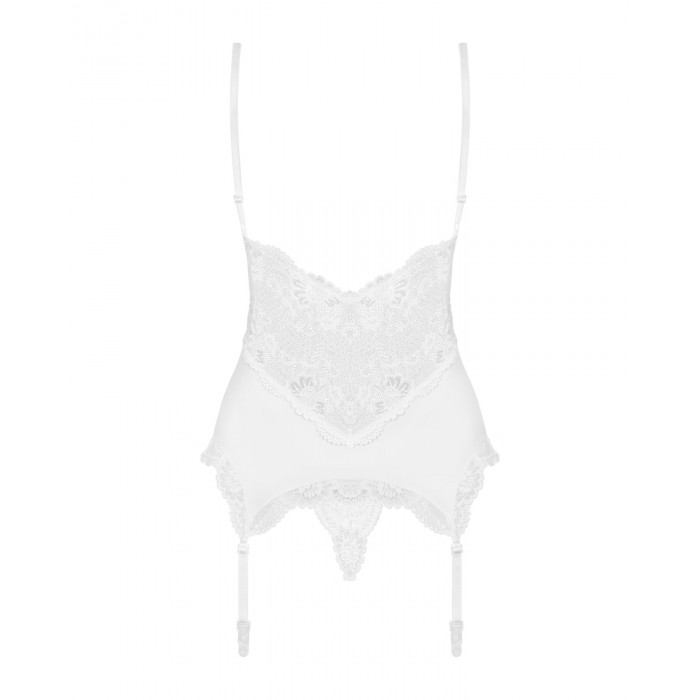 Obsessive 810-COR-2 corset & thong white S/M