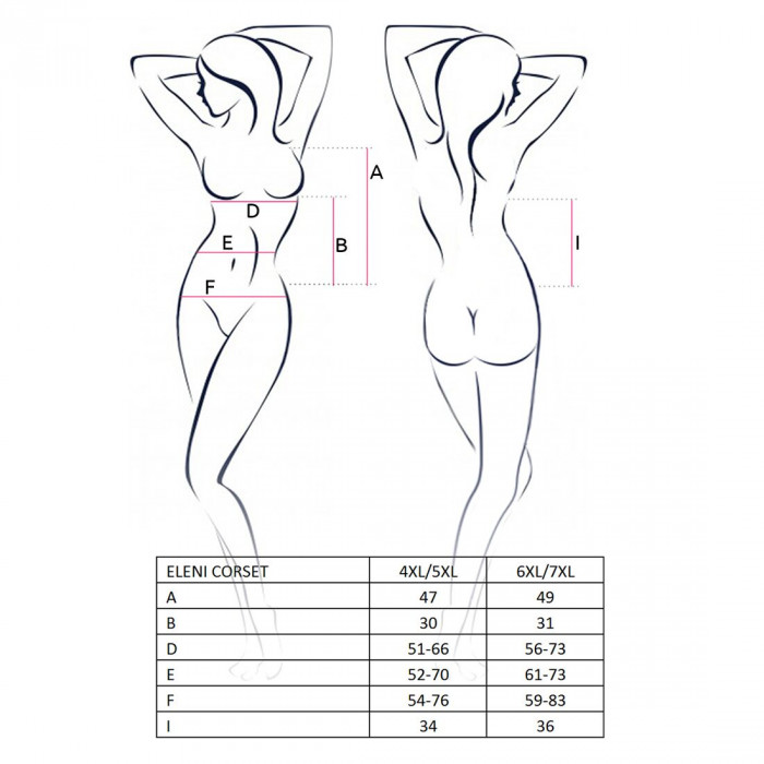(SALE) Корсет з пажами ELENI CORSET white 4XL / 5XL - Passion, трусики