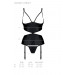 Корсет с открытой грудью Passion JANNIES CORSET S/M black, стринги в наборе