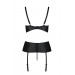 Корсет с открытой грудью Passion JANNIES CORSET XXL/XXXL black, стринги в наборе
