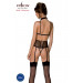 Корсет с открытой грудью Passion DOMINICA CORSET S/M beige, пажи для чулок, стринги