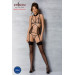 Корсет с открытой грудью Passion DOMINICA CORSET S/M beige, пажи для чулок, стринги