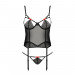 (SALE) Корсет с пажами PERDITA CORSET black L/XL - Passion Exclusive, стрэпы,трусики, укороченный