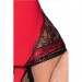 Корсет з пажами BRIDA CORSET red L/XL - Passion Exclusive, трусики, шнурівка