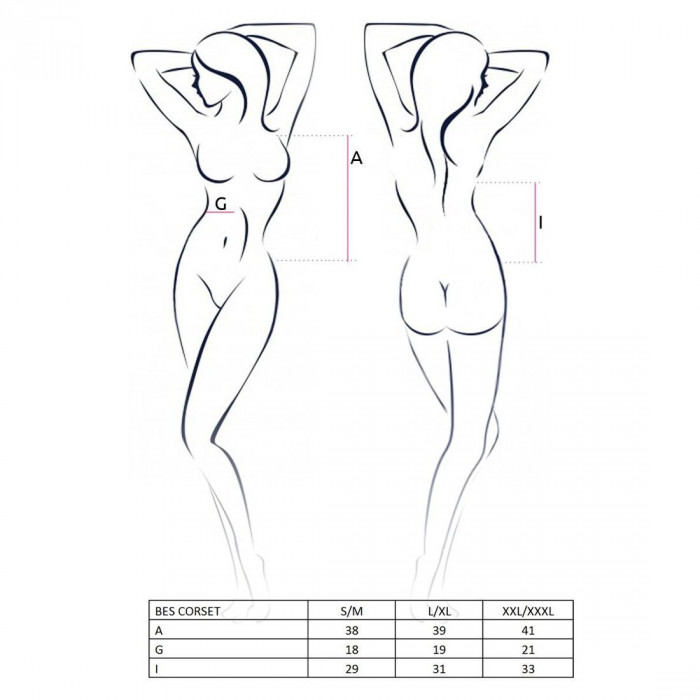 (SALE) Корсет под латекс с пажами BES CORSET white L/XL - Passion Exclusive, стринги, шнуровка