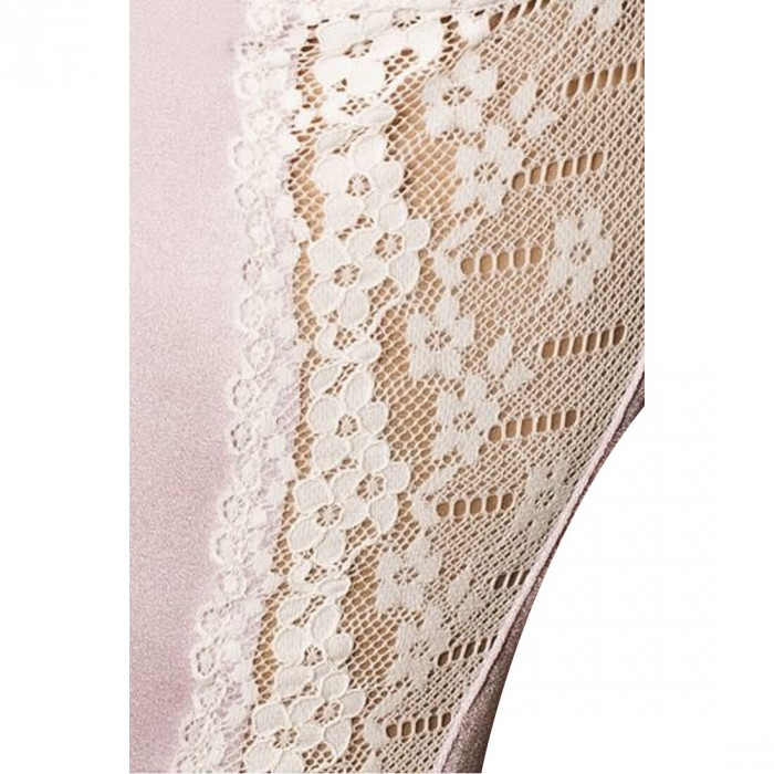 (SALE) Корсет с пажами SHANTI CORSET pink L/XL - Passion Exclusive, трусики, оборочка