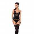 (SALE) Корсет з пажами TONYA CORSET black S/M - Passion Exclusive, трусики
