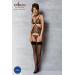 Корсет с открытой грудью Passion DOMINICA CORSET L/XL black, пажи для чулок, стринги