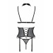 Корсет с открытой грудью Passion DOMINICA CORSET L/XL black, пажи для чулок, стринги