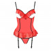 Корсет с открытой грудью CHERRY CORSET red XXL/3XL -Passion Exclusive, трусики, пажи, стрэпы, оборки